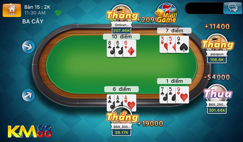 Mẹo chơi bài ba cây KM88 hiệu quả